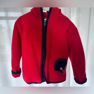 Bailey Boys Fuzzy Fleece Hoodie with corduroy football helmet appliqué, 3T